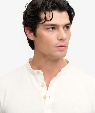 Woven Placket Grandad Top Image 4