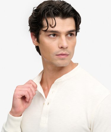 Woven Placket Grandad Top Image 1