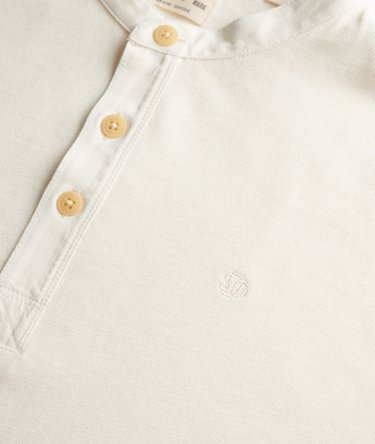 Woven Placket Grandad Top Image 6