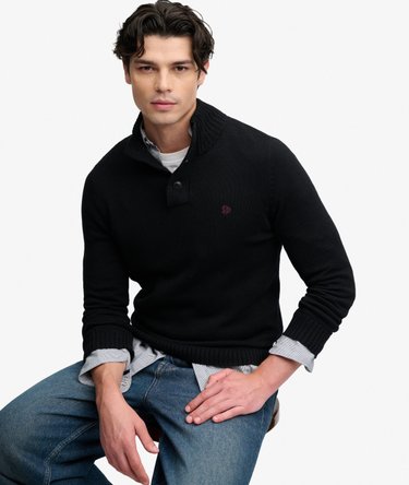 Cotton Button Henley Jumper Image 1