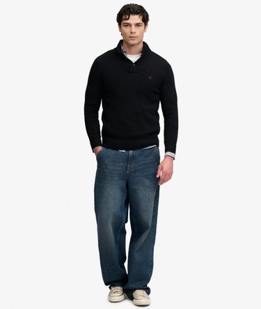 Cotton Button Henley Jumper Image 3