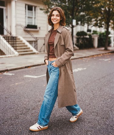 Micro Check Trenchcoat Image 1