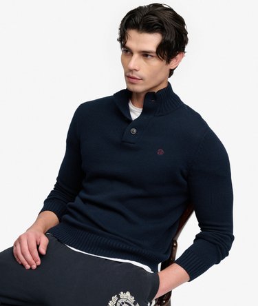 Pull Henley Boutonn&eacute; Coupe Ajust&eacute;e Image 1