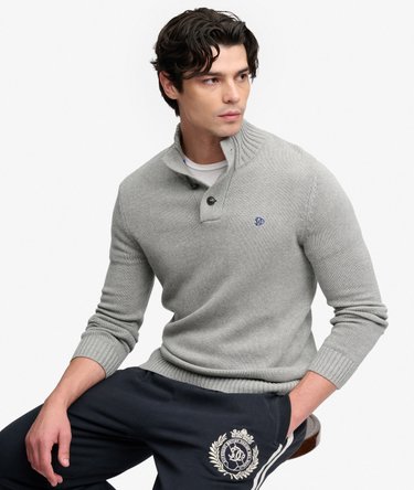 Pull Henley Boutonn&eacute; Coupe Ajust&eacute;e Image 1