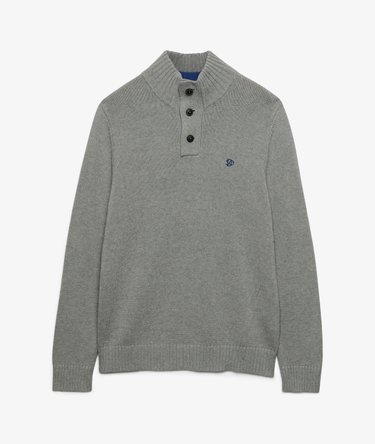 Pull Henley Boutonn&eacute; Coupe Ajust&eacute;e Image 7