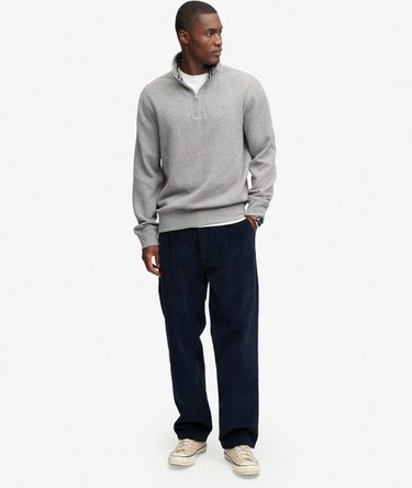 Essential Serif Logo Half Zip Sweater Relaxed Pasvorm Image 3