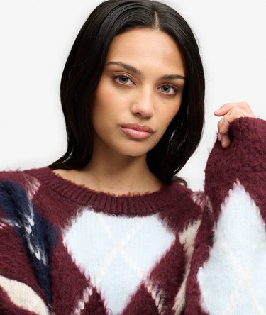 Argyle-Pullover mit lockerer Passform Image 4