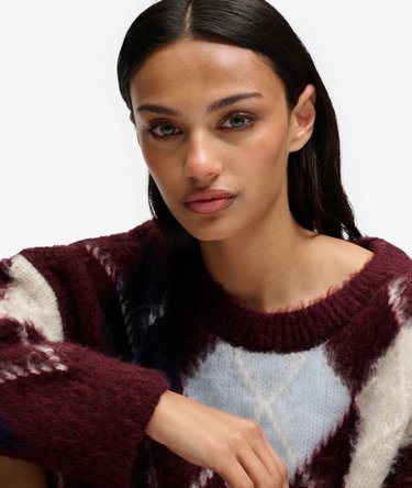 Argyle-Pullover mit lockerer Passform Image 2