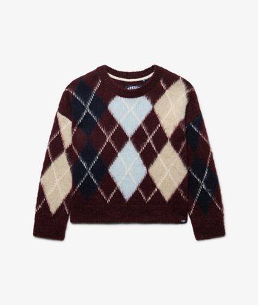 Argyle-Pullover mit lockerer Passform Image 7