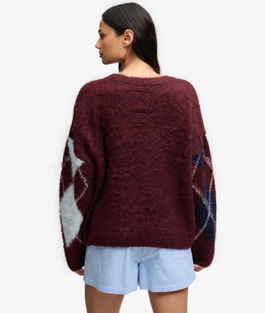 Argyle-Pullover mit lockerer Passform Image 5