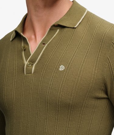 Strikket Poloshirt med Lange &AElig;rmer Afslappet Pasform Image 2