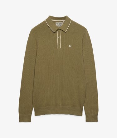 Strikket Poloshirt med Lange &AElig;rmer Afslappet Pasform Image 7