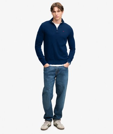 Preppy Essential Cotton Half Zip Jumper Image 3