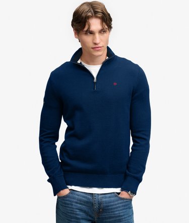 Preppy Essential Cotton Half Zip Jumper Image 2