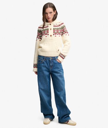 Fairisle Kapuzenpullover mit lockerer Passform Image 3