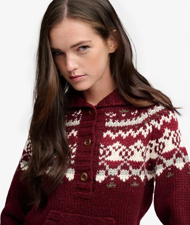 Fairisle Kapuzenpullover mit lockerer Passform Image 4