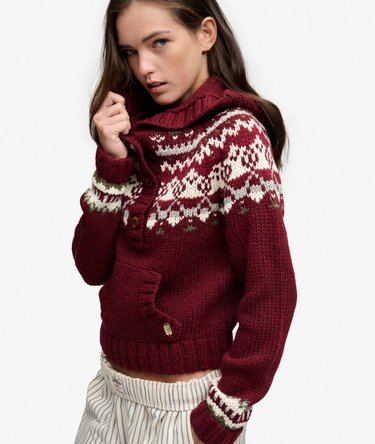 Fairisle Kapuzenpullover mit lockerer Passform Image 1