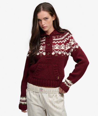 Fairisle Kapuzenpullover mit lockerer Passform Image 2