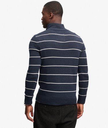 Cotton Stripe Half Zip Knit Image 5