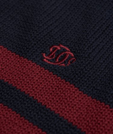 Cotton Stripe Half Zip Knit Image 6
