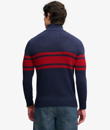 Cotton Stripe Half Zip Knit Image 5