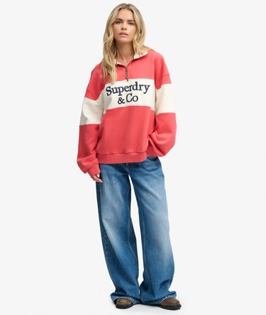 Company Logo Half Zip -collegepaita Rento Istuvuus Image 3