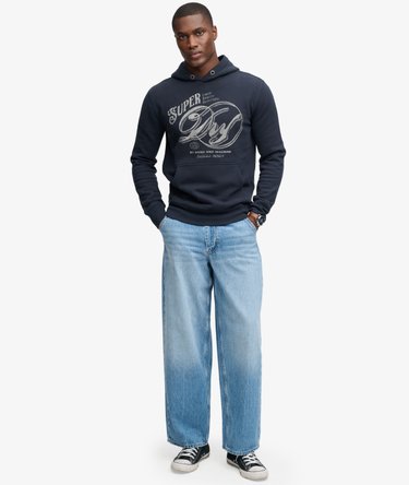 Sweat &agrave; capuche Vintage Script coupe d&eacute;contract&eacute;e Image 3