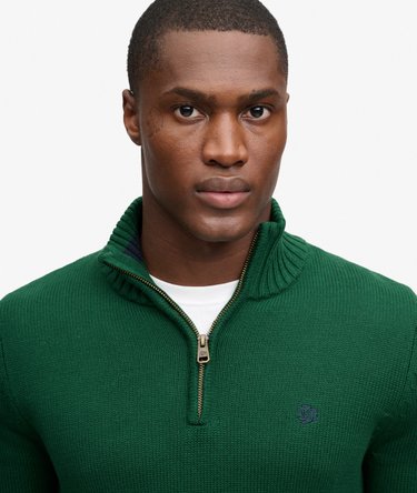 Katoenen Half Zip Trui slanke pasvorm Image 4