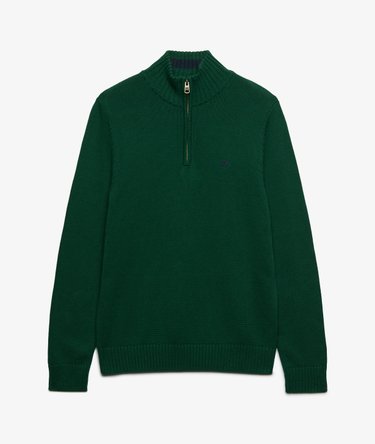 Katoenen Half Zip Trui slanke pasvorm Image 7