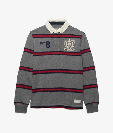 Double Emblem Stripe Rugby Top Image 8