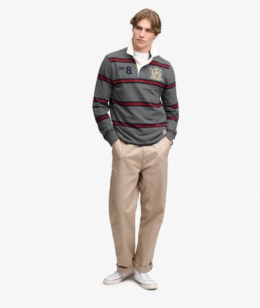 Double Emblem Stripe Rugby Top Image 4