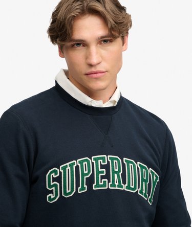 Athletic Applique Relaxed Crew Sweatshirt Image 4