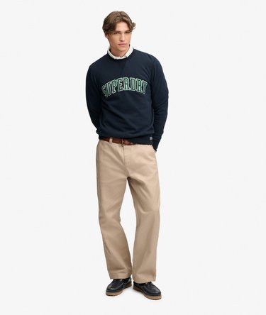Athletic Applique Relaxed Crew Sweatshirt Image 3