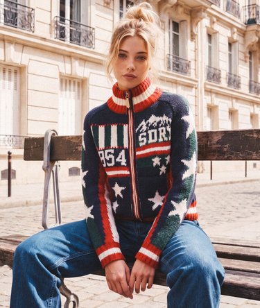 Statement Alpine Zip Through Knitted Cardigan Image 1