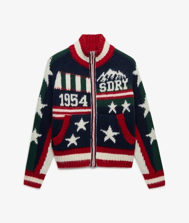 Statement Alpine Zip Through Knitted Cardigan Image 8