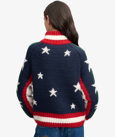 Statement Alpine Zip Through Knitted Cardigan Image 6
