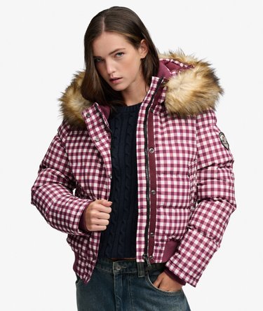 Everest Check Hettegenser Bomber Jas Slanke Pasvorm Image 1