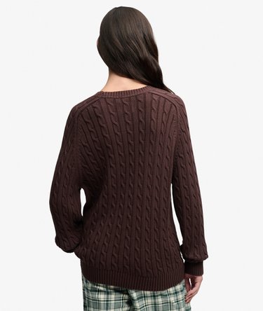 Pull Cable Knit coupe d&eacute;contract&eacute;e Image 5