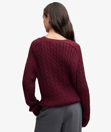 Pull Cable Knit coupe d&eacute;contract&eacute;e Image 5