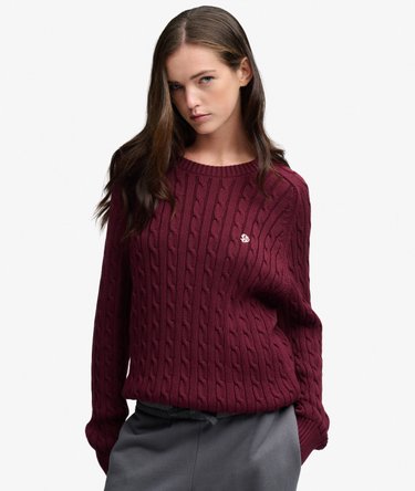 Pull Cable Knit coupe d&eacute;contract&eacute;e Image 1