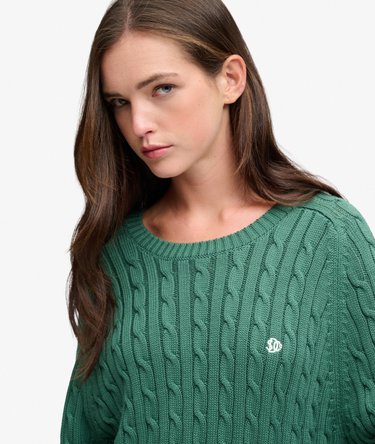 Pull Cable Knit coupe d&eacute;contract&eacute;e Image 4
