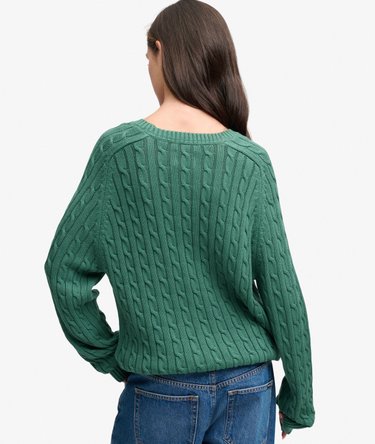 Pull Cable Knit coupe d&eacute;contract&eacute;e Image 5