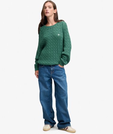 Pull Cable Knit coupe d&eacute;contract&eacute;e Image 3