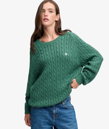Pull Cable Knit coupe d&eacute;contract&eacute;e Image 1
