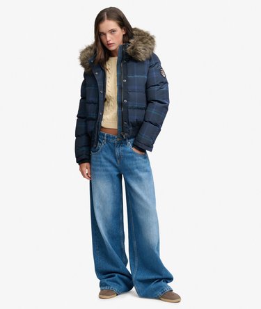 Veste Bomber Everest Check &agrave; Capuche Coupe Ajust&eacute;e Image 3
