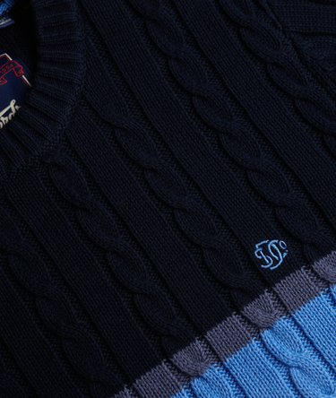 Cotton Stripe Cable Jumper Image 6
