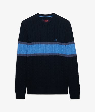 Cotton Stripe Cable Jumper Image 7