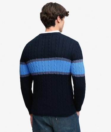 Cotton Stripe Cable Jumper Image 5