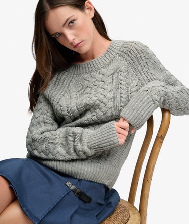 Pull en maille m&eacute;lang&eacute;e en laine Image 1