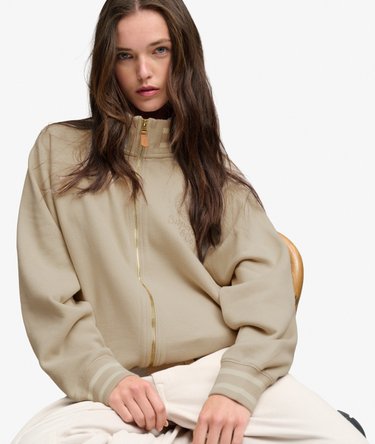 Crest Embroidered Track Top Oversized-Passform Image 1